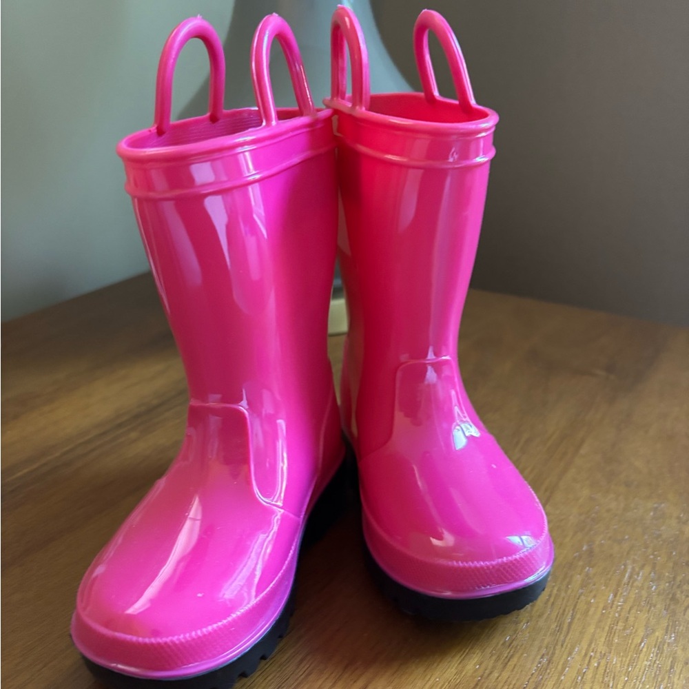 Bright Pink Toddler Rain Boots